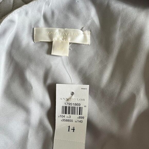 NWT  ANN TAYLOR  Silk Cocktail one-shoulder dress size 14 - Picture 7 of 15